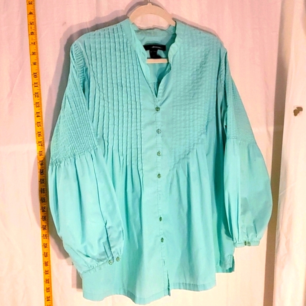 Womens Plus 18W Mint Green Blouse